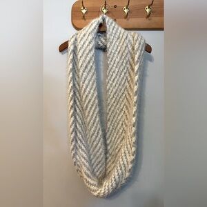 Free people white and grey striped Infiniti scarf